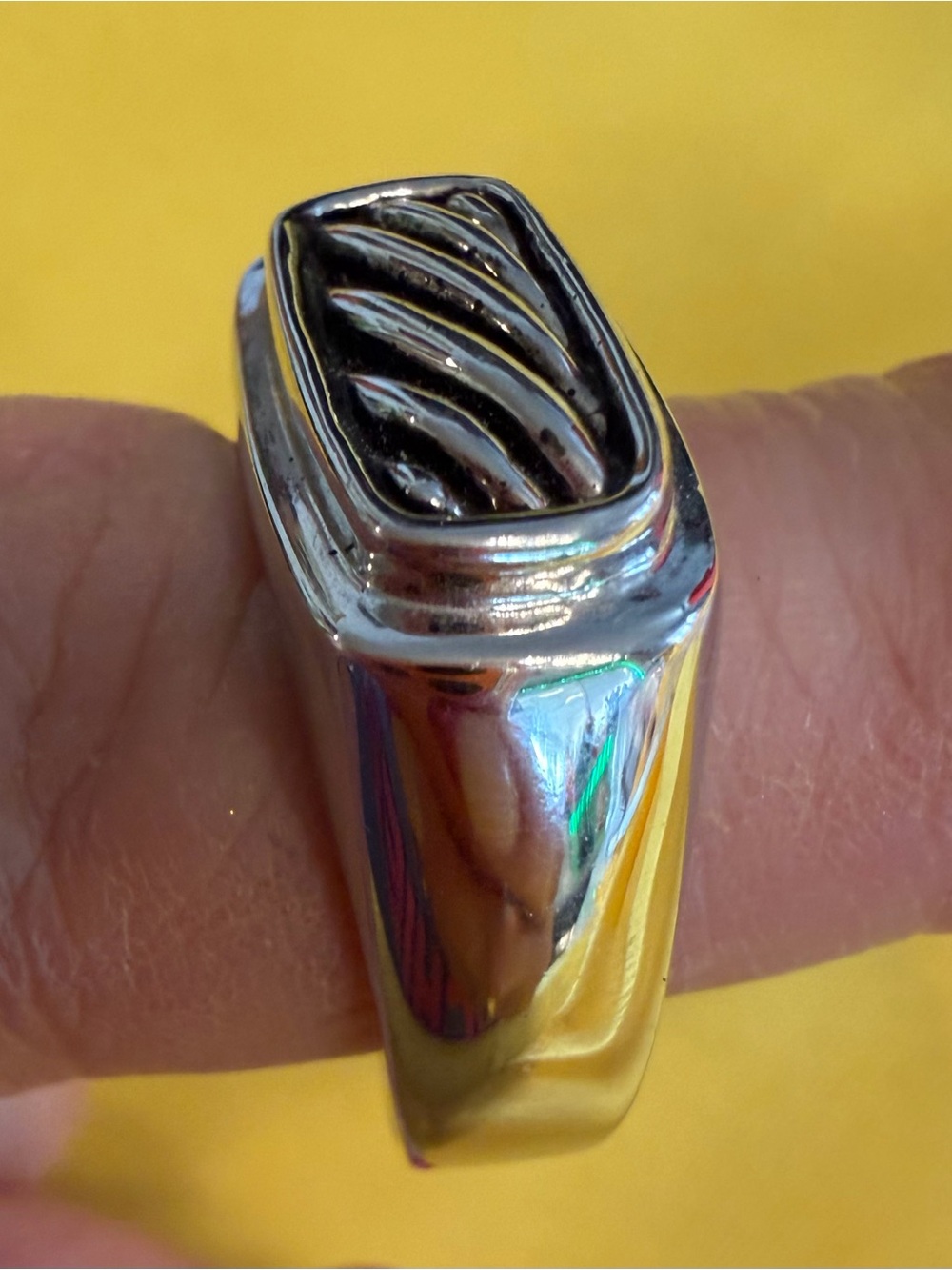 Park Lane Silver & Black Statement Ring Size 11